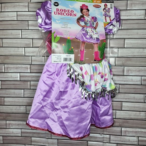 New Rodeo Unicorn Halloween Costume Toddler 3T-4T Colorful Dress Up‎ Outfit - Picture 1 of 13